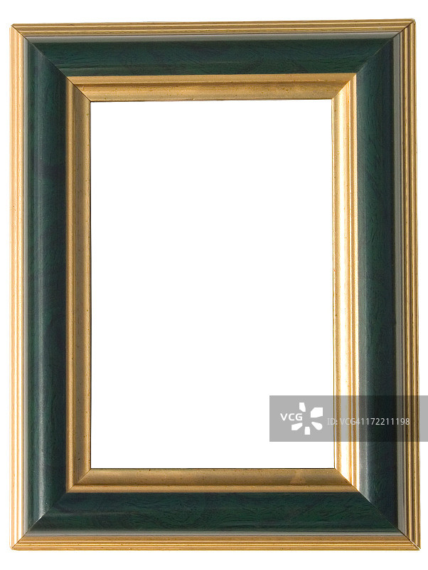 绿金色艺术画框（带裁剪路径）图片素材