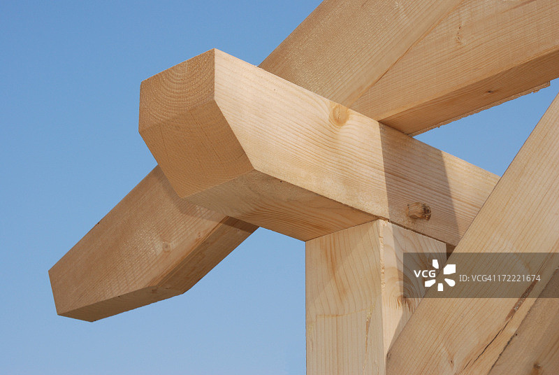 房屋的木框架结构图片素材