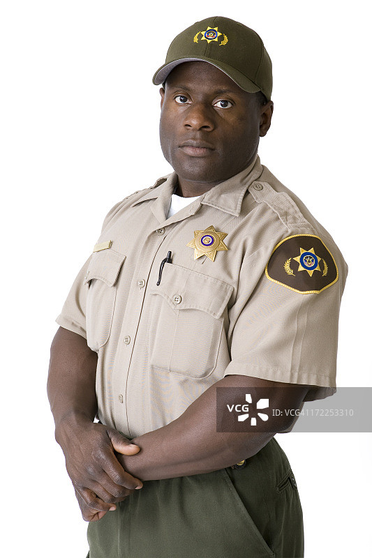 非洲裔美国执法人员肖像图片素材