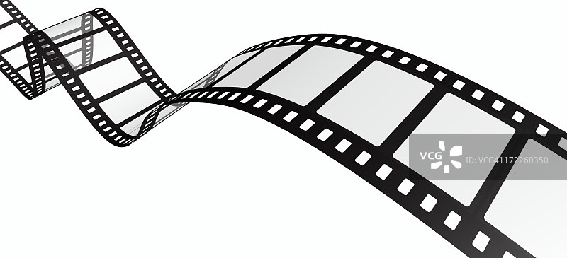 白色背景上的3D胶片图片素材