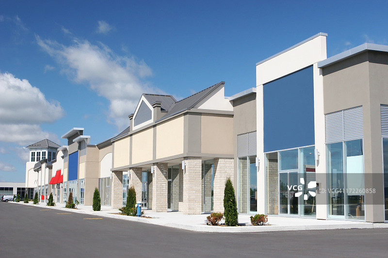 带状购物中心商店建筑外观图片素材