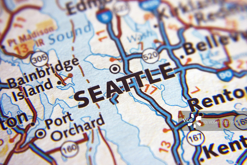 西雅图地图特写图片素材