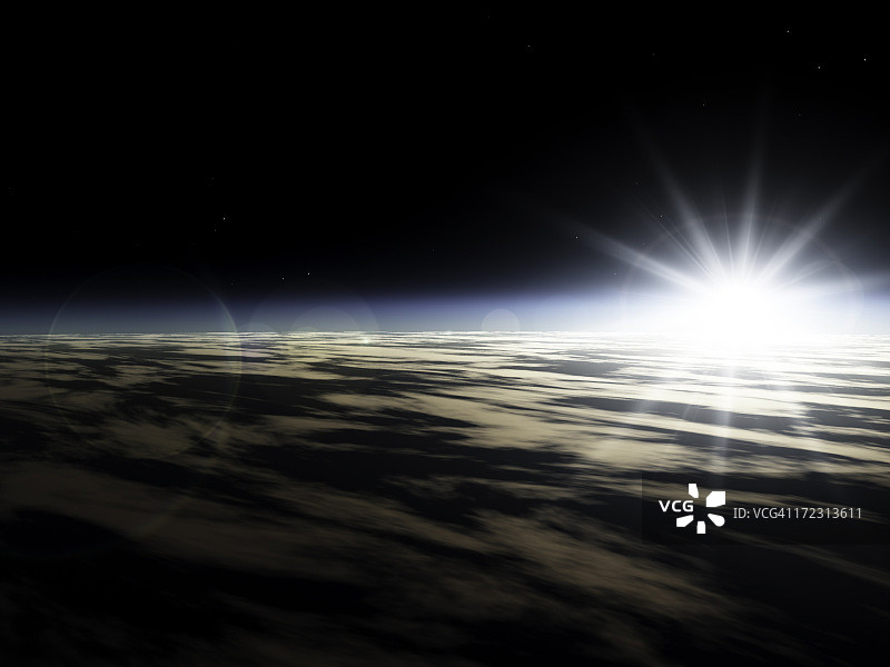 太空日出图片素材