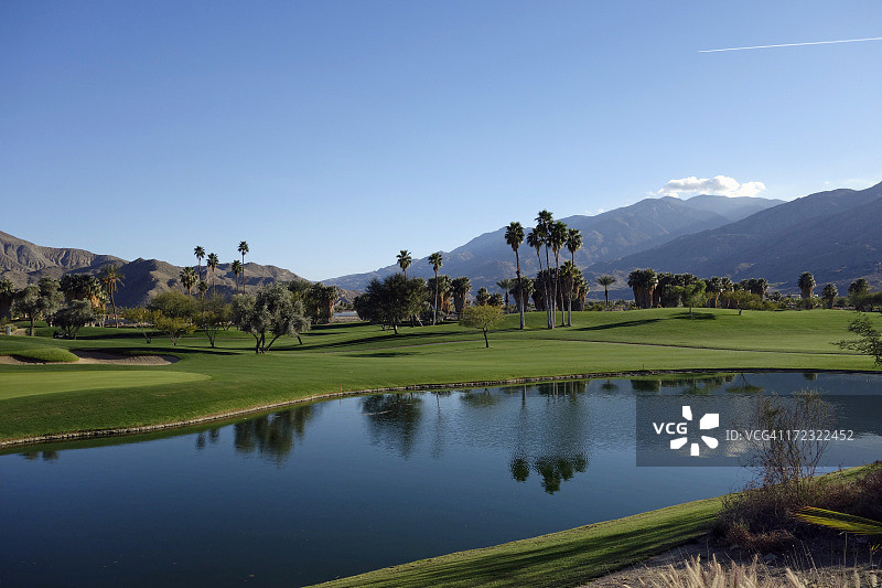 高尔夫球场美丽的午后图片素材