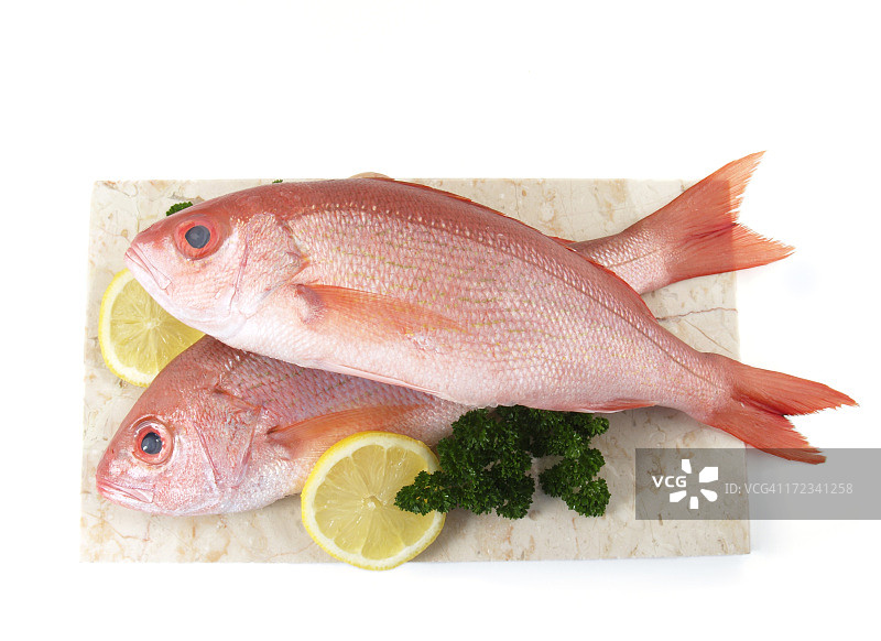 今日渔获：香芹柠檬红鲷鱼图片素材