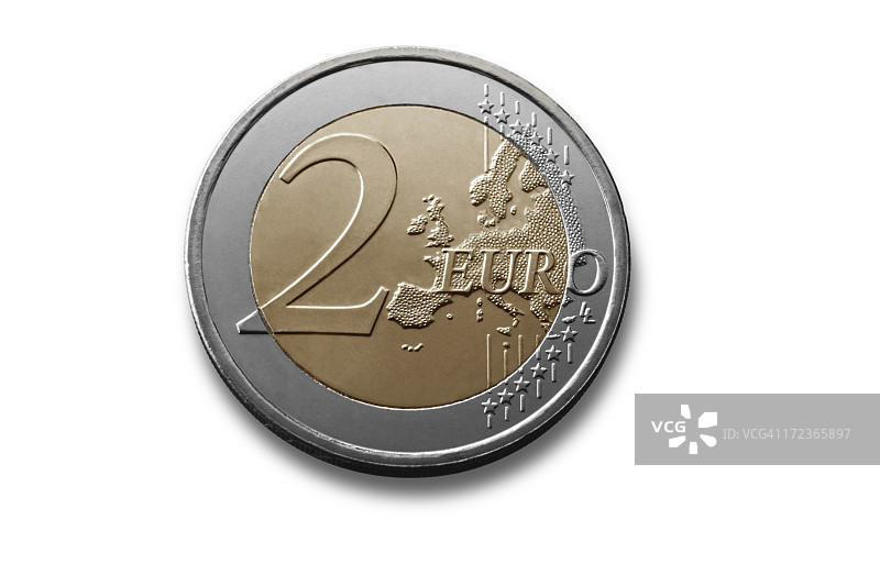 两枚欧元硬币图片素材