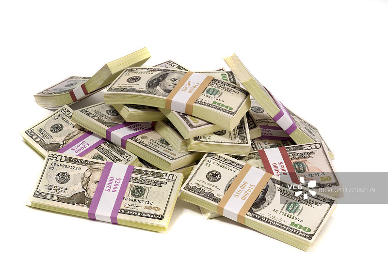 成堆的现金图片素材