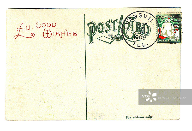 圣诞节复古风明信片图片素材