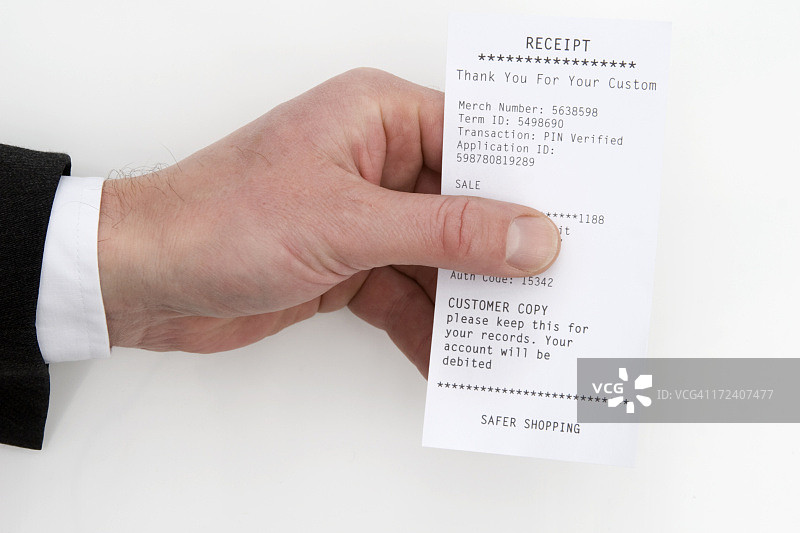 顾客收据图片素材