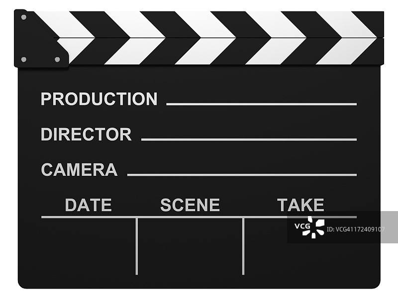 带剪切路径的电影场记板图片素材