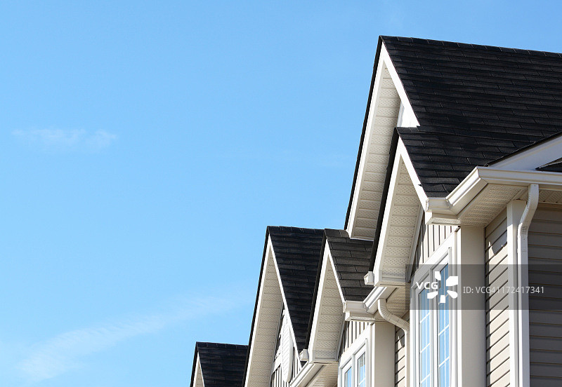 新房漂亮的深色屋顶图片素材