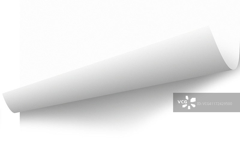 带剪切路径的卷曲纸张页面图片素材