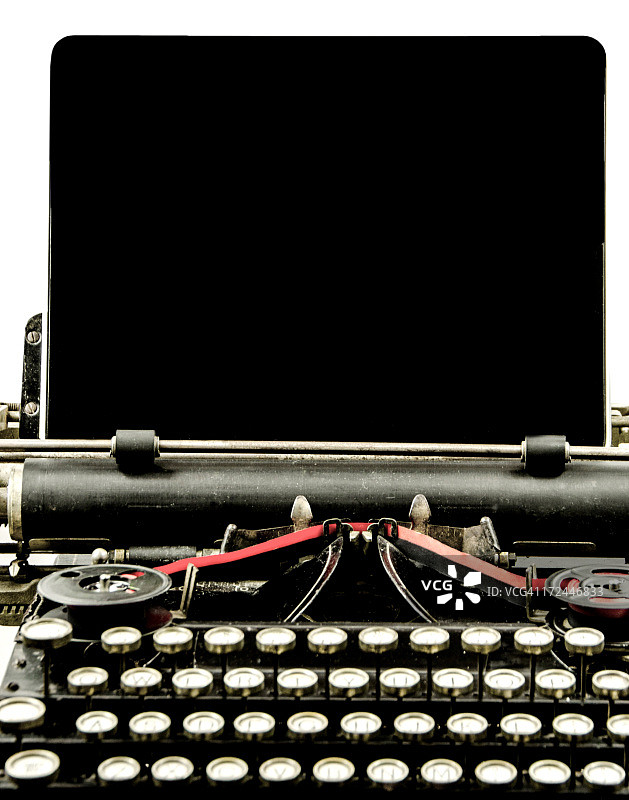 带平板电脑的复古打字机图片素材