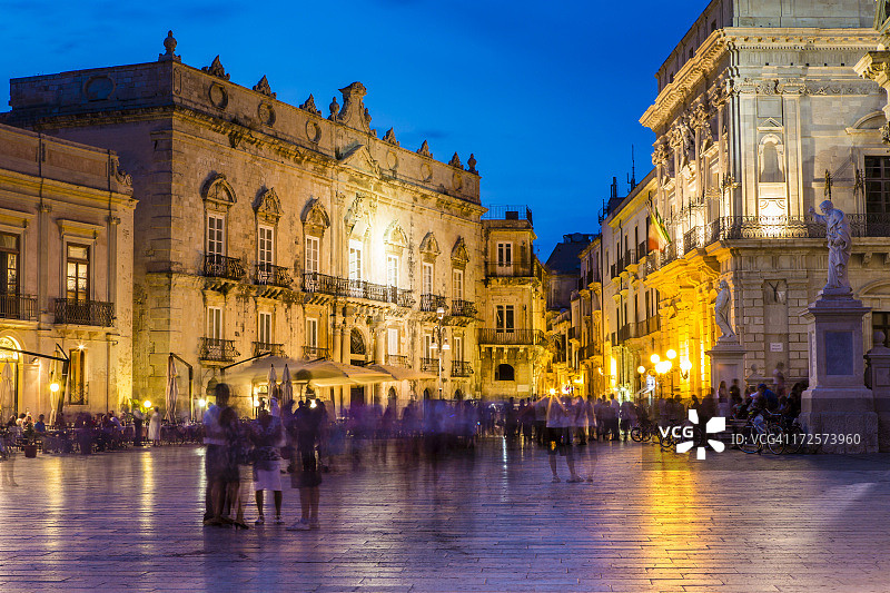 奥提伽岛的锡拉库萨主教座堂广场图片素材