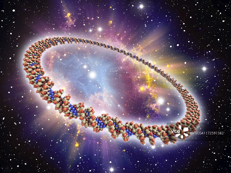 圆形DNA分子太空艺术作品图片素材