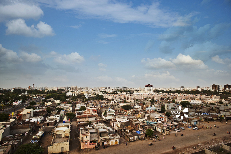 印度古吉拉特邦拉杰果德市的鸟瞰图图片素材