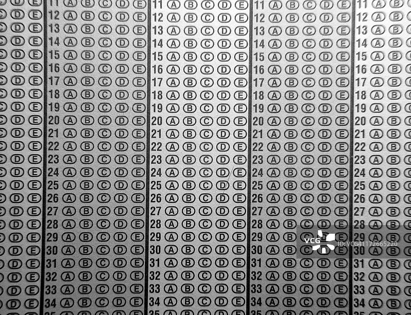 光学扫描考试答题纸图片素材