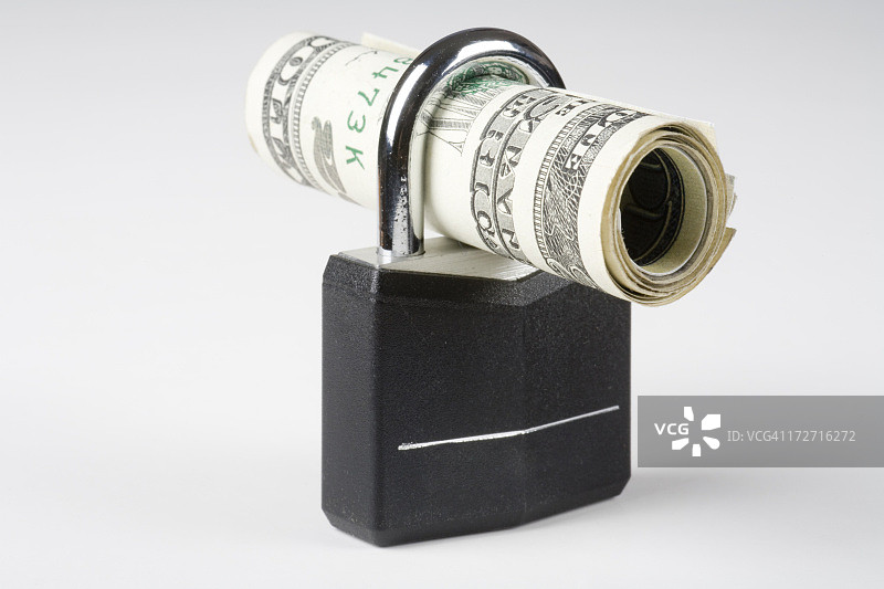 美元和锁图片素材