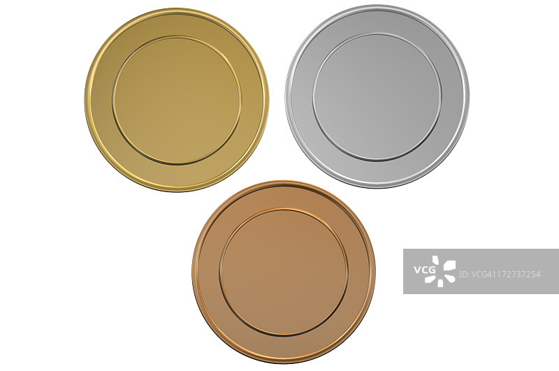 金银铜空白奖牌/硬币图片素材