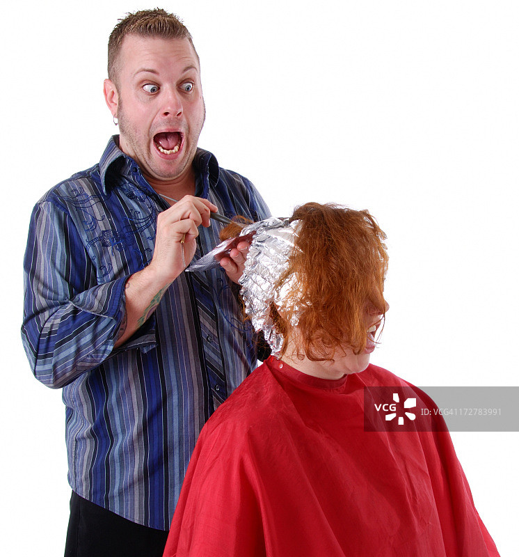 理发师：糟糕的失误！图片素材