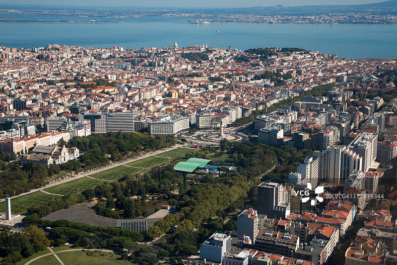 爱德华七世公园和城市航拍景色图片素材