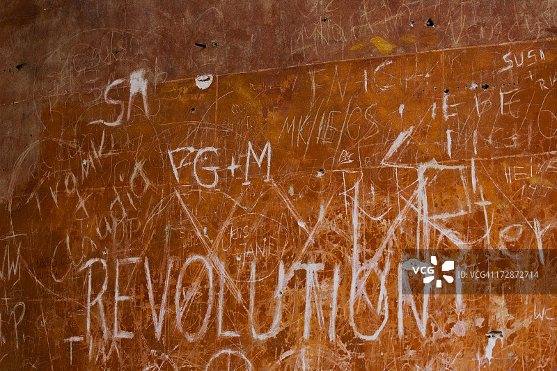 墙上的革命标志背景图片素材