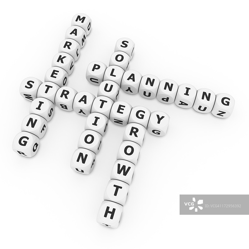 骰子上的策略纵横字谜图片素材