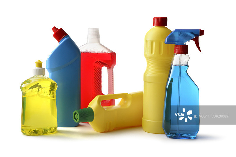 白色背景下的清洁产品图片素材