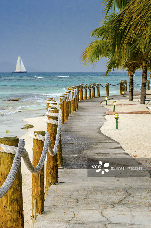 加勒比海岛水岸风光图片素材