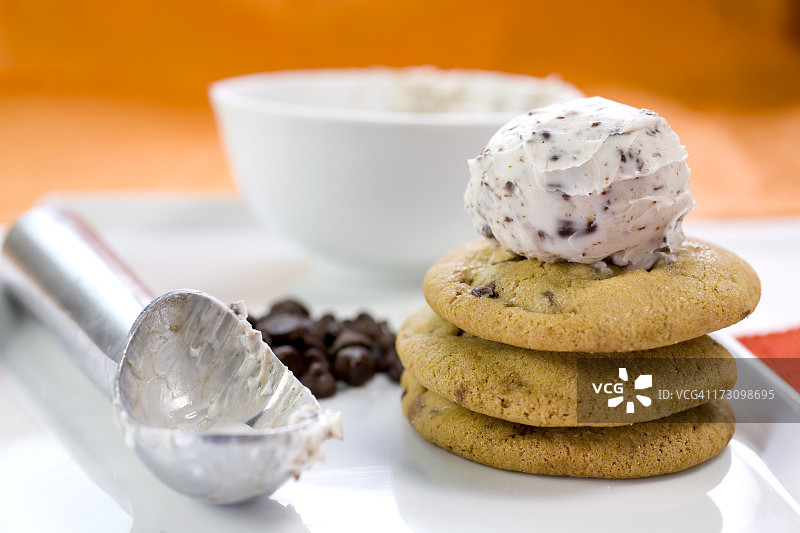 巧克力曲奇冰淇淋图片素材