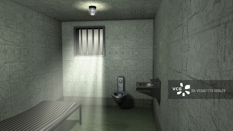 传统监狱内部景观图片素材