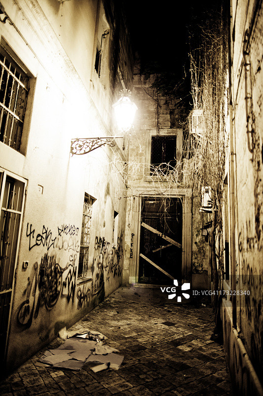 破败的死胡同图片素材