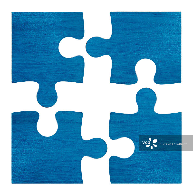 白色背景上隔离的拼图（含裁剪路径！）图片素材