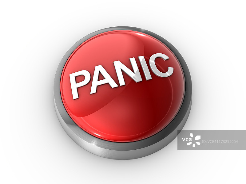 白色背景上的红色紧急按钮图片素材