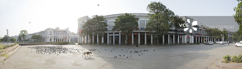 印度德里康诺特广场市场全景图片素材