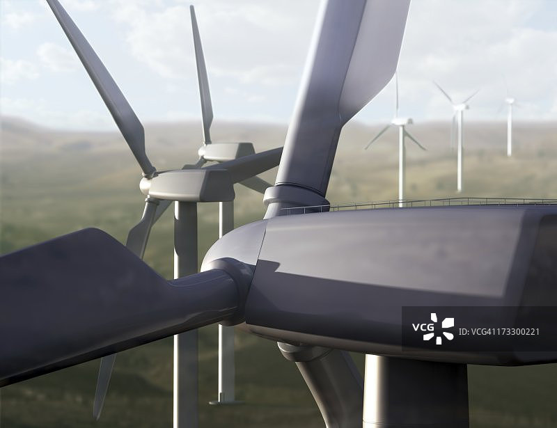 风力发电场艺术作品图片素材