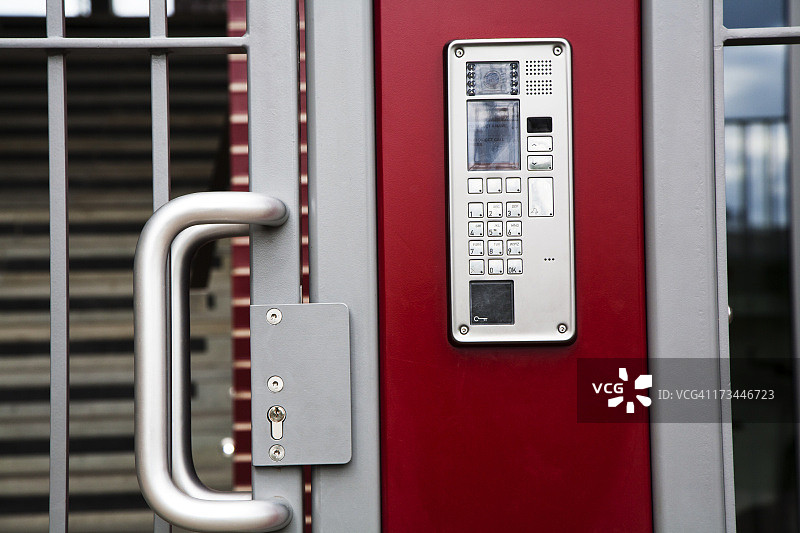 安全住宅楼宇的对讲机图片素材