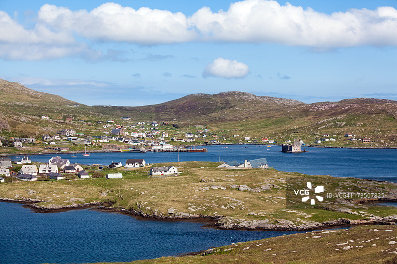 巴拉岛卡斯尔贝外赫布里底群岛全景图片素材