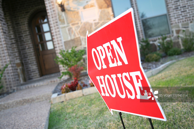 指向新房的开放日标志图片素材