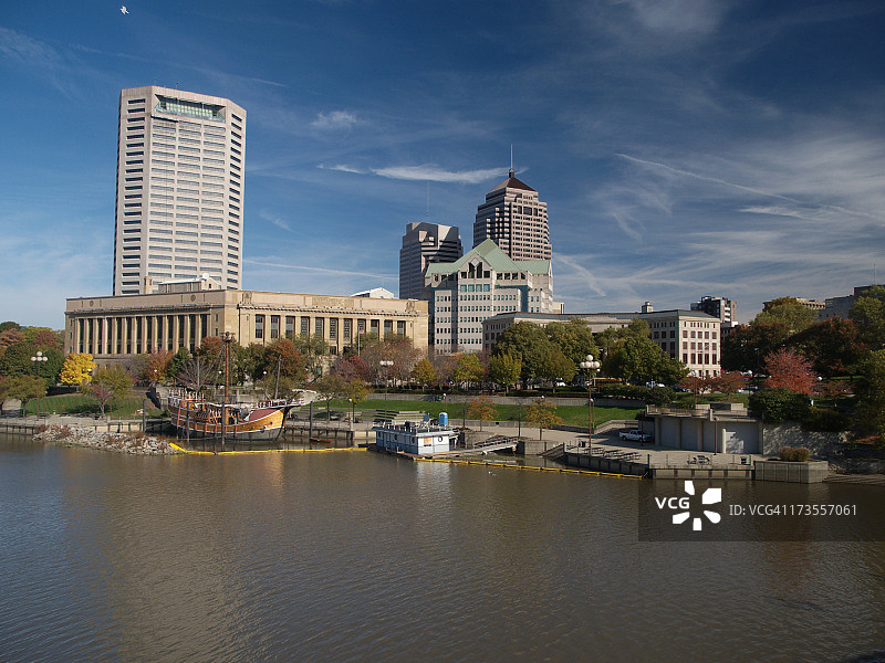 俄亥俄州哥伦布市的河滨图片素材