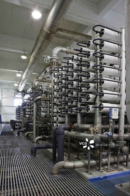 反渗透水净化厂内部图片素材