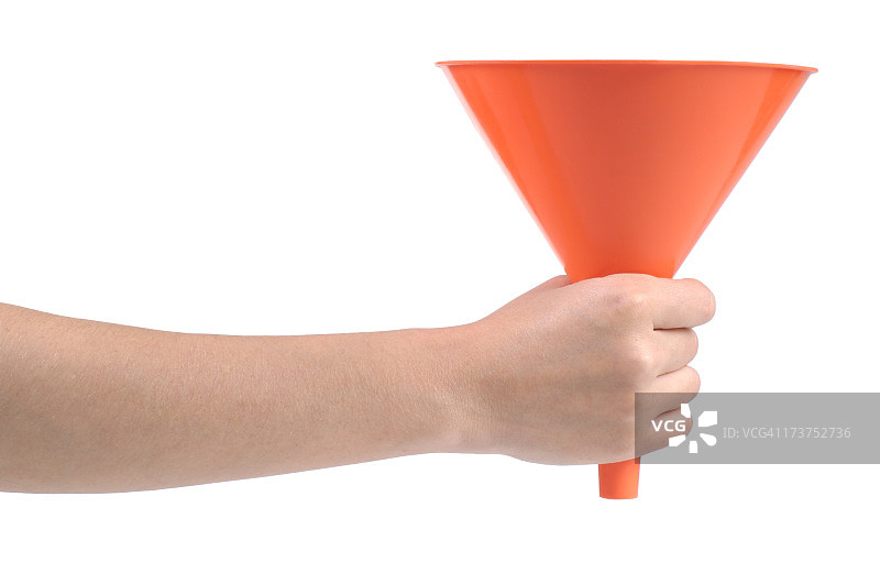 女人手拿漏斗图片素材