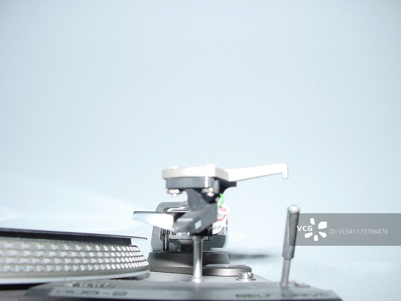 蓝色唱片机的唱针图片素材