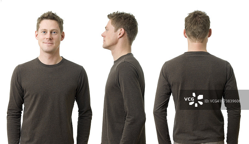 摆出三种姿势的男人图片素材