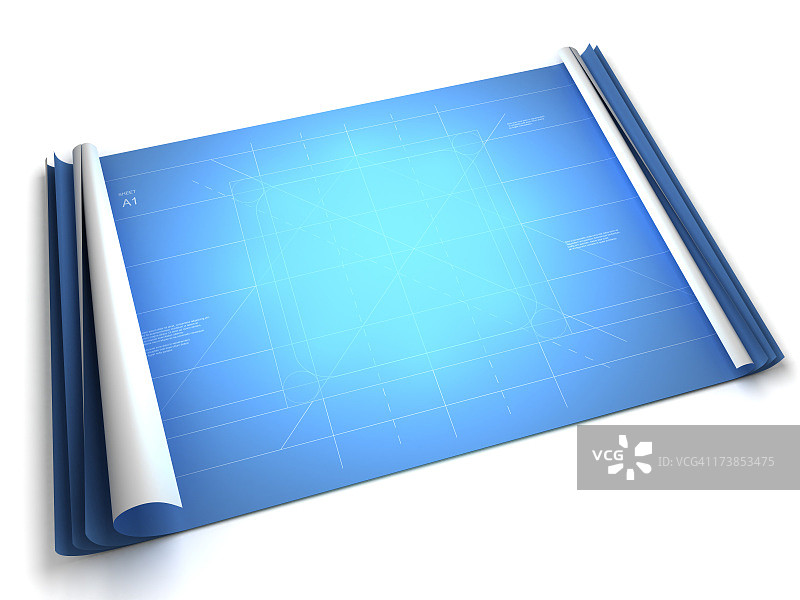 带有产品空间的蓝图（含裁剪路径）图片素材