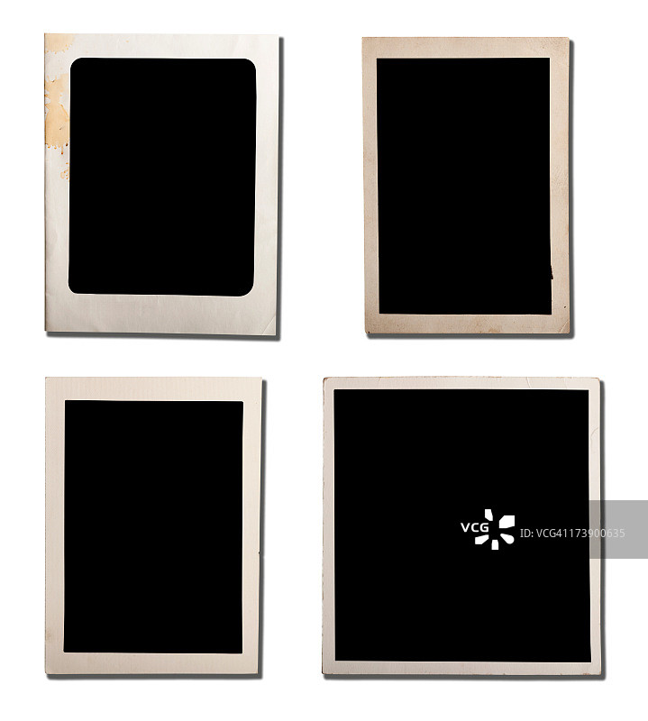 白色背景上的旧空白照片图片素材