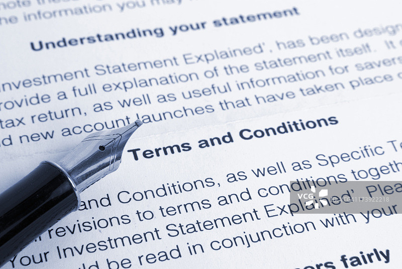 条款和条件图片素材
