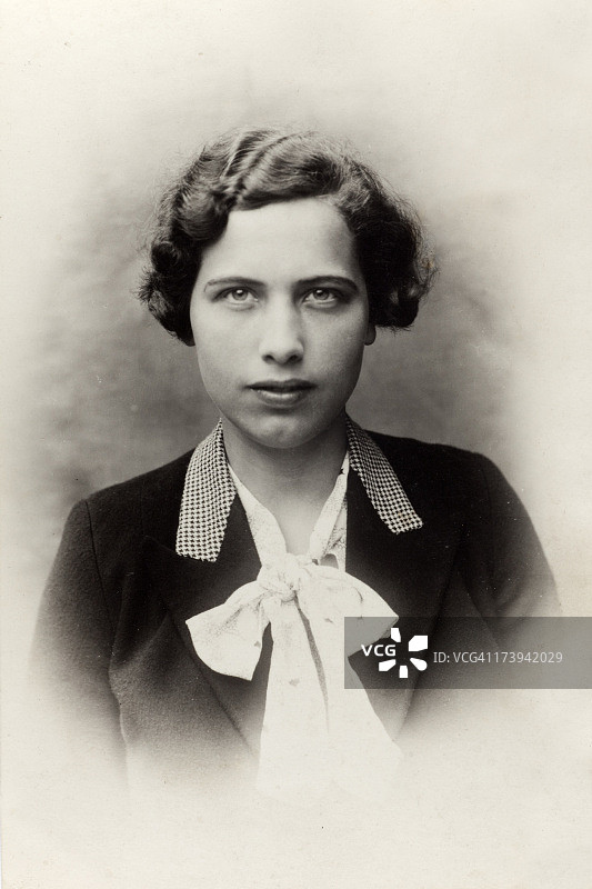 复古英格兰女孩1930年肖像图片素材