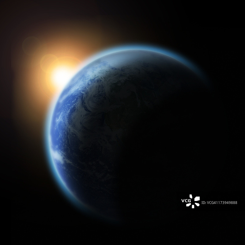 阴影中的地球图片素材