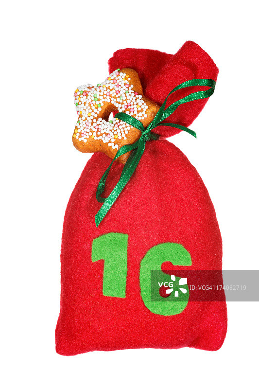 红色圣诞节降临节日历袋子图片素材